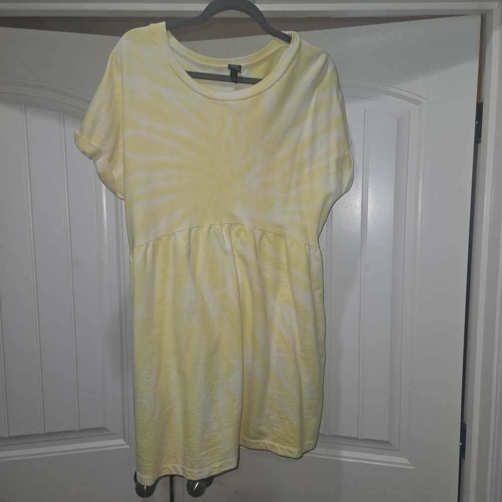 Wild Fable Short Sleeve Crewneck Tie-Dye Babydoll Mini T-Shirt Dress Size M - Picture 2 of 5